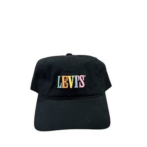 Levi's Women’s Black Cap with Rainbow Embroidered Logo NWOT adjustable